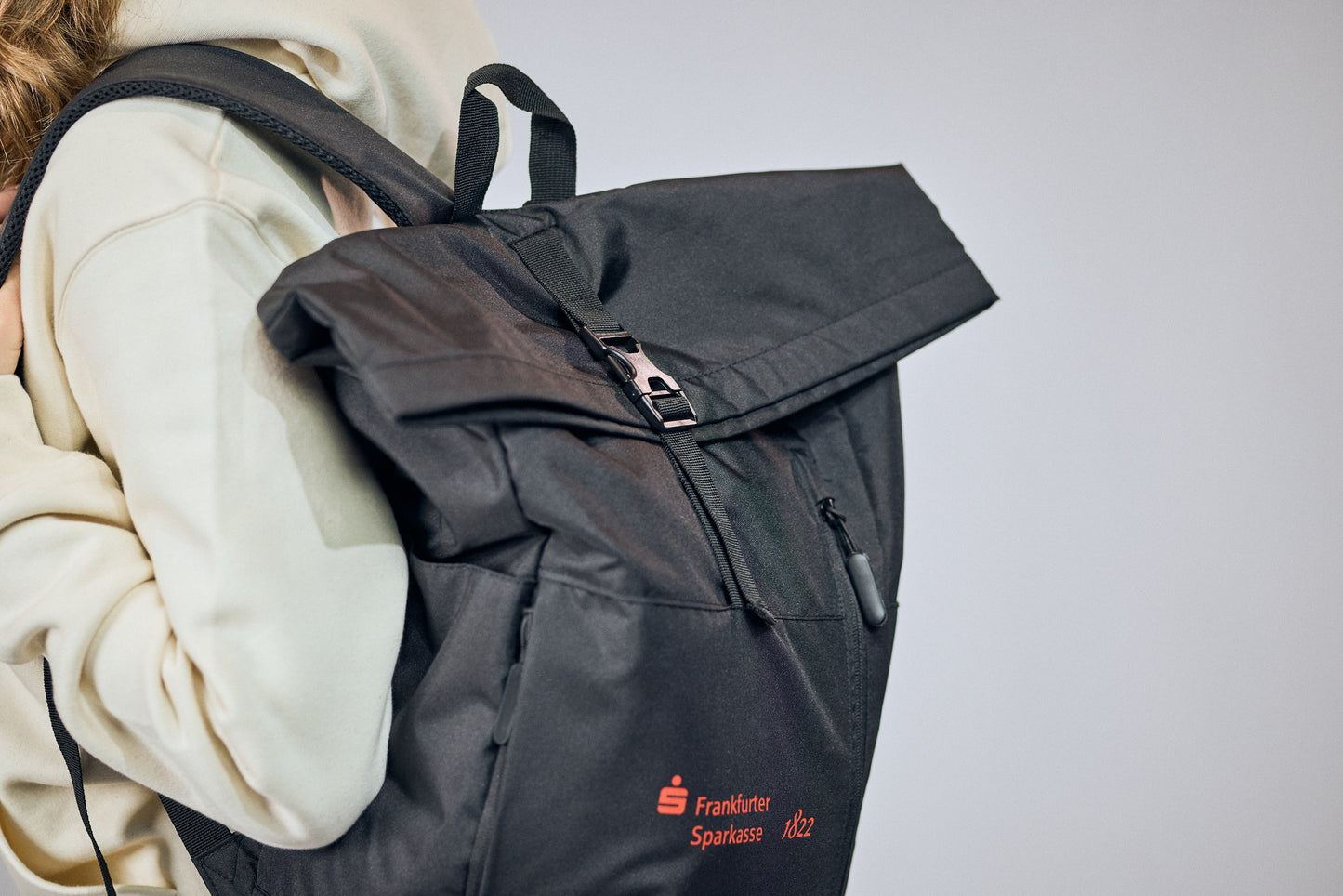 Rolltop-Rucksack – Schwarz