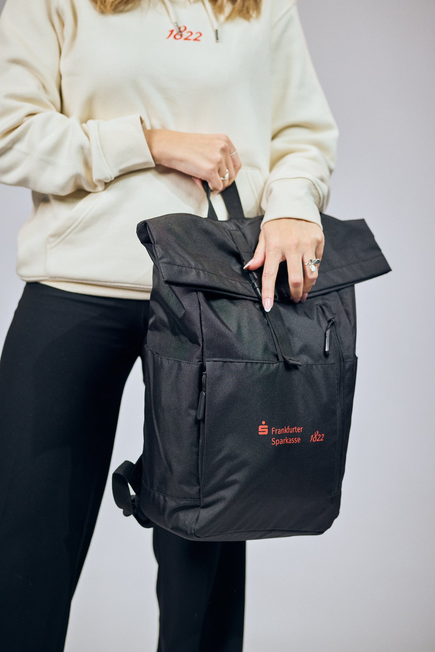 Rolltop-Rucksack – Schwarz